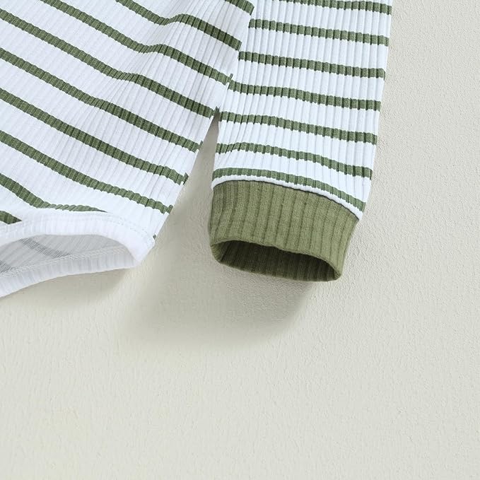 Newborn Baby Boy Girl Clothes Ribbed Knitted Long Sleeve Romper Pants Solid Cotton Infant Fall Winter Outfits 2Pcs