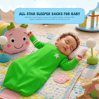 Babysoy Long Sleeve Wearable Blanket Sleep Sack, Infant to Toddler Sleeping Bag, Choose from size 0-24 Months