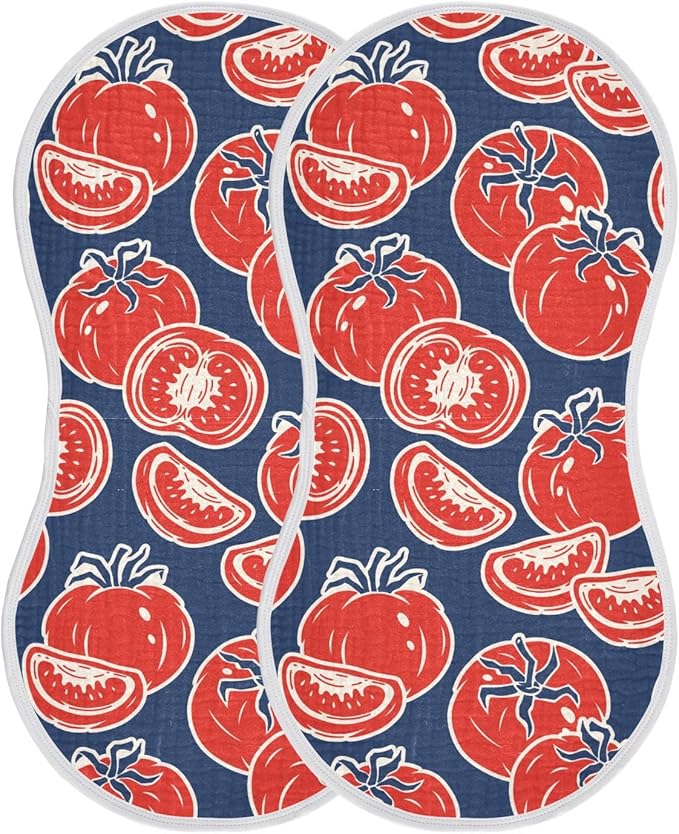 vvfelixl Burp Cloths Slice Red Tomatoes for Baby Boy Girls Baby Washcloths Burp Rags 1 Pack