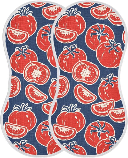 vvfelixl Burp Cloths Slice Red Tomatoes for Baby Boy Girls Baby Washcloths Burp Rags 1 Pack