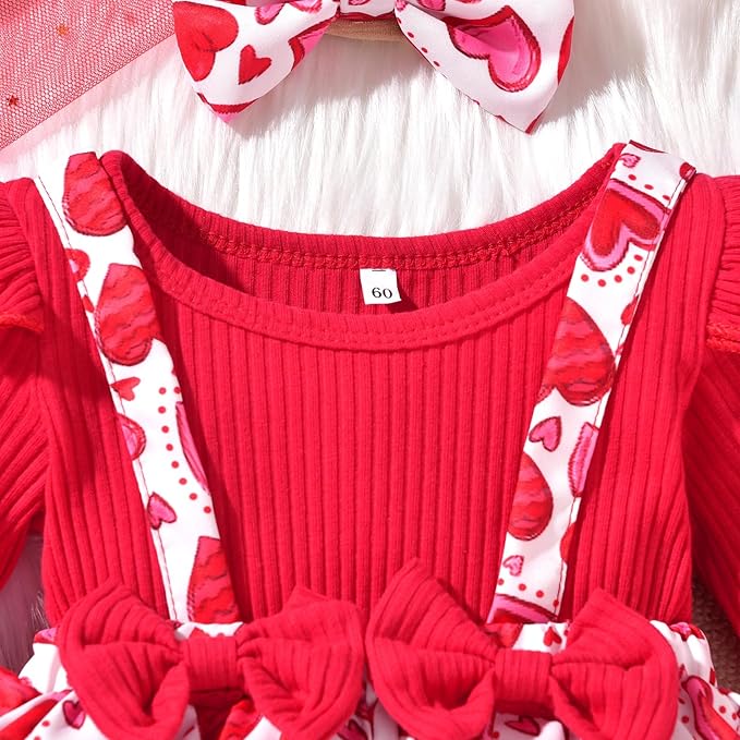 Unutiylo Preemie Newborn Baby Girl Clothes Romper Suspender Dress Fall Winter Outfits Ruffle Long Sleeve Jumpsuit