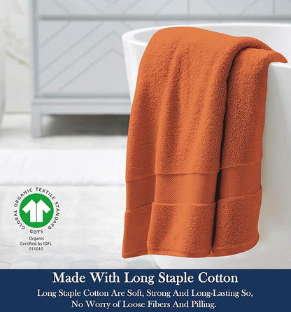 Delara Organic Cotton Luxuriously Plush Bath Towel | GOTS & OEKO-TEX Certified | Premium Hotel Quality Towels | Feather Touch Technology | 650 GSM Long Staple|Soft, Quick Dry & Ultra-Absorbent 30"x58"