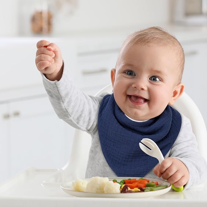 Magnetic Bandana Drool Bibs 6-pack - Magnetic Closure Baby Bibs - Safe, Easy, Chic Teething Bib