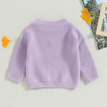 Mubineo Baby Girl Winter Clothes Cute Flower Sweater Crewneck Pullover Long Sleeve Knit Newborn Infant Sweaters