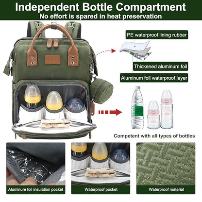 JOLLITO Diaper Bag Backpack with Changing Station Large Capacity Multifunction Baby Bags for Boy Girl Travel For Moms Dads Baby Registry Search Essentials Shower Gifts