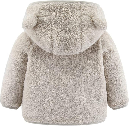 Gajaous Infant Baby Boys Girls Cartoon Fleece Jacket Hooded Coat with Ears Warm Zipper Up Outwear