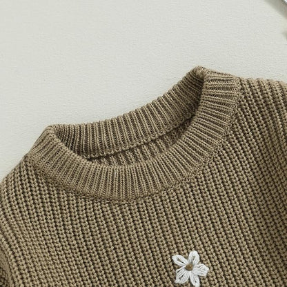 Mubineo Baby Girl Winter Clothes Cute Flower Sweater Crewneck Pullover Long Sleeve Knit Newborn Infant Sweaters