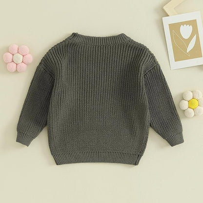 Mubineo Baby Girl Winter Clothes Cute Flower Sweater Crewneck Pullover Long Sleeve Knit Newborn Infant Sweaters