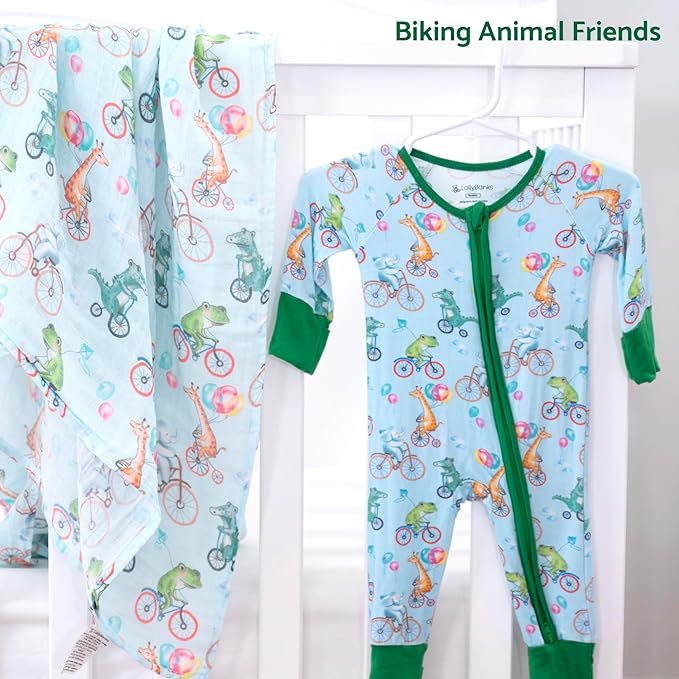 LollyBanks Baby Pajamas, 2-Way Zipper Infant Romper, 95% Viscose Made from Bamboo and 5% Spandex, Baby Sleepers