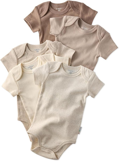 Avery 5-Pack Short Sleeve Bodysuits 100% Organic Cotton for Baby Boys & Girls
