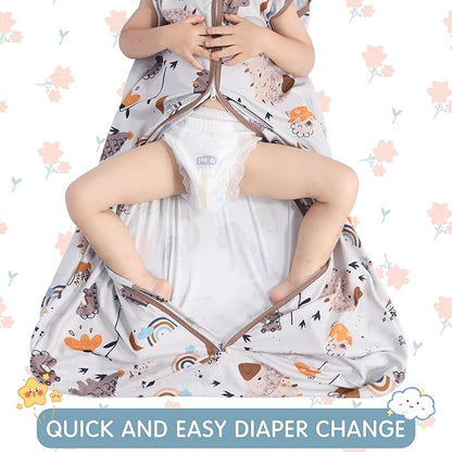 3 Pack Baby Sleep Sack 100% Rayon Cotton Baby Sleeping Bag 2-Way Zipper Toddler Wearable Blankets TOG 0.3. (Fox&Dinosaurs&Dark gray, 0-6 Months)