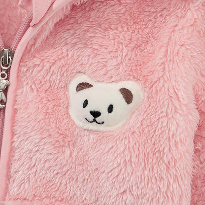Baby Boys Girls Fleece Jackets Zip Up Hoodies Cute Bear Coats Fall Winter Fuzzy Jacket Newborn Boys Girls Outwear