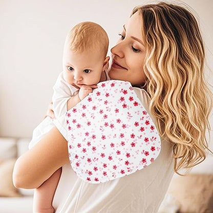 2-in-1 Burp Cloths and Baby Bibs - 6 Pack Large Super Absorbent Soft Cotton Burping Cloths for Spit Up, 3 Layers Thick Baby Burp Rags for Girls & Boys
