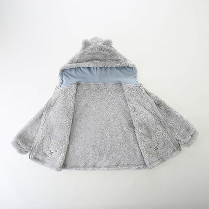 Toddler Winter Coat Fleece Zip up Hooded Bear Ears Warm Fuzzy Baby Kids Jacket Outerwear Sweater