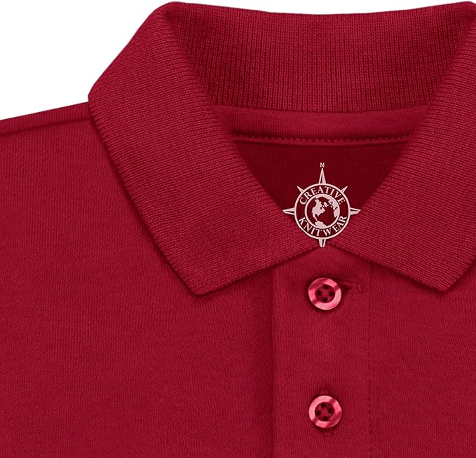 Creative Knitwear College Baby Polo Bodysuit Solid - Team Logo, Multiple Colors, for Boys & Girls (0-12 Months)