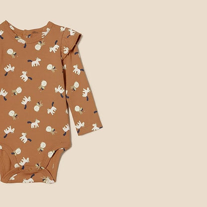 Amazon Essentials baby-girls Long-Sleeved Ruffle Bodysuits