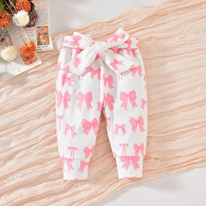 Aalizzwell Preemie Newborn Infant Baby Girls Clothes Ribbed Romper Bodysuit Pants Set Fall Winter Outfits