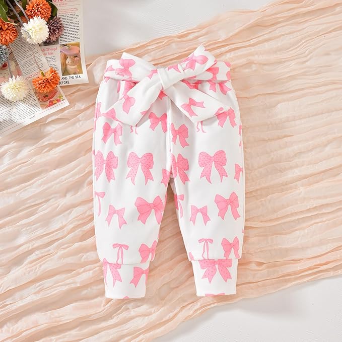 Aalizzwell Preemie Newborn Infant Baby Girls Clothes Ribbed Romper Bodysuit Pants Set Fall Winter Outfits