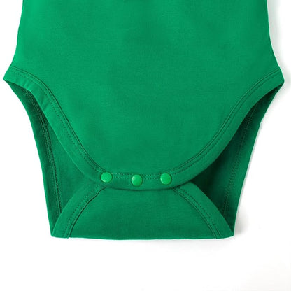 0-24M Infant Girls Ruffle Collar Romper Baby Girl Solid Color Bodysuit Casual Jumpsuit (Green short, 18-24 Months)