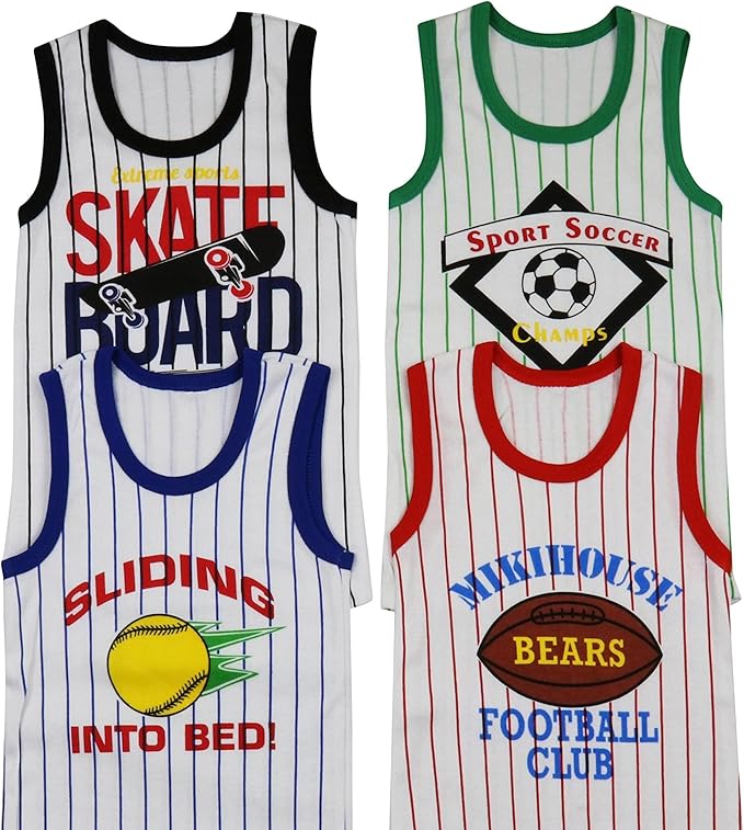 ToBeInStyle Boy's Pack of 4 Tank Tops