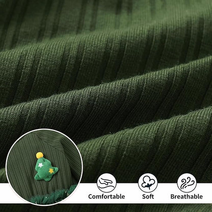 YOUNGER TREE Newborn Baby Girl Romper Dress Outfits Long Sleeve Floral Tutu Bodysuit with Leggings Hat Infant Fall Clothes