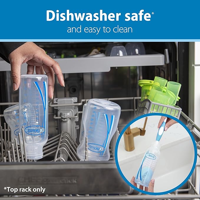 Dr. Brown’s Natural Flow Anti-Colic Options+ Narrow Breast to Bottle Pump & Store Feeding Set with Slow Flow Nipples, Baby Bottle Travel Caps and 100% Silicone HappyPaci One-Piece Pacifier, Blue