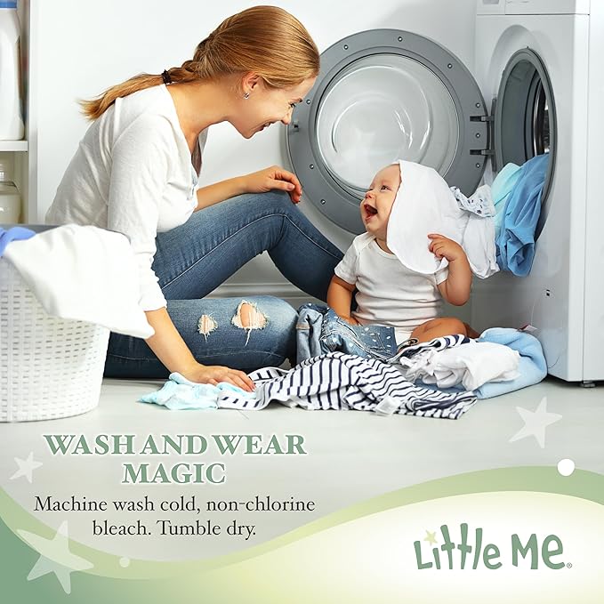 Little Me Clothes for Baby Girls' 100% Cotton Scratch-Free Tag Footie Sleeper, Preemie to 9 Months