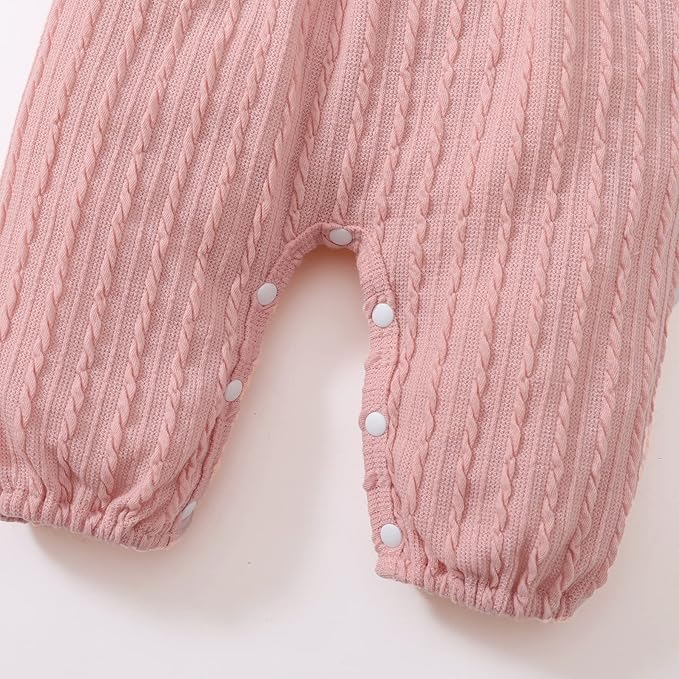 Happy Town Baby Girl Romper Infant Fall Winter Clothes Ruffle Sweater Long Sleeve Bodysuit Jumpsuit and Headband