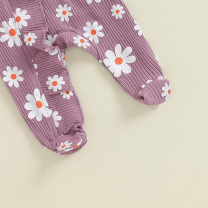 Newborn Baby Girl Fall Winter Outfits Clothes Knit Jumpsuit Ruffle Romper Newborn Coming Home Outfit for Baby Girl