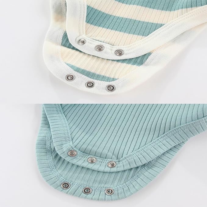 Newborn Baby Short Sleeve Bodysuit Cotton One-Piece Baby Clothes 5-Pack, 0-12 Months