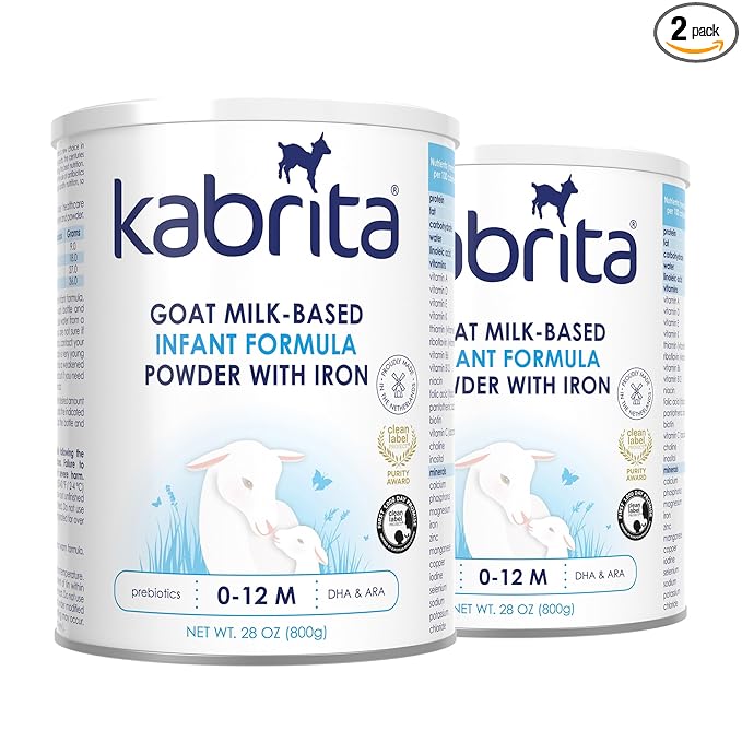 Kabrita Goat Milk-Based Infant Formula Powder with Iron, DHA, ARA & Prebiotics, for Infants 0–12 Months, Non-GMO, 28 oz (Pack of 2)