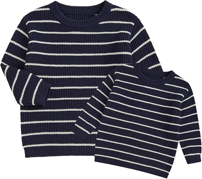 Mommy and Me Sweater Matching Family Outfit Long Sleeve Knit Sweater Pullover Mom and Baby Clothes