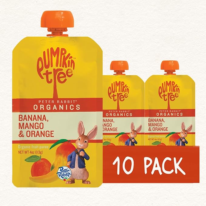 Pumpkin Tree Peter Rabbit Organics Mango, Banana and Orange Snacks, 4 Oz (Pack of 10)