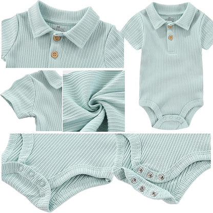 Baby Boy Girl Short Sleeve Bodysuits New Born 100% Cotton Clothes 5-Pack 0-12M