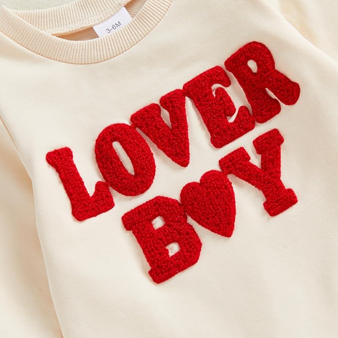 Baby Boy Valentines Outfit Newborn Long Sleeve Onesie Letter Print One Piece Jumpsuit Romper Cute Spring Clothes