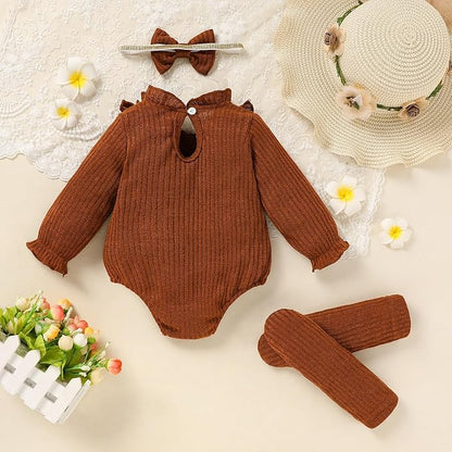GRNSHTS Newborn Baby Girl Clothes Ruffle Rompers Toddler Fall Outfits for Girls Set Little Girl Fall Winter Clothing