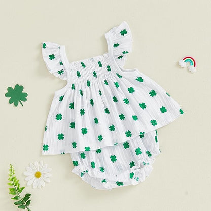 Mubineo Baby Girl Summer Clothes Cute Ruffle Tops Dress Shorts Outfits Set Infant Toddler Shrit Bloomers Princess Outfit