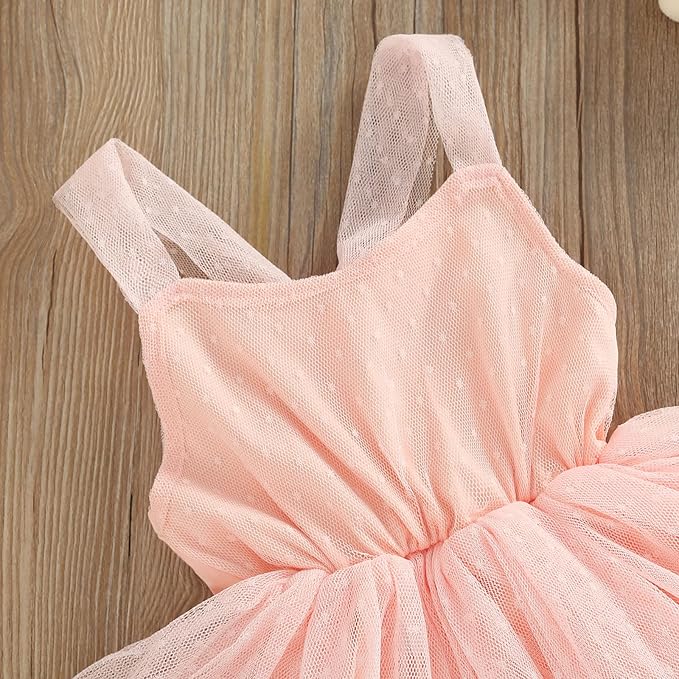 Sasaerucure Infant Baby Girl Summer Outfits Sleeveless Dress Romper Lace Tutu Onesie One Piece Ruffle Bodysuit