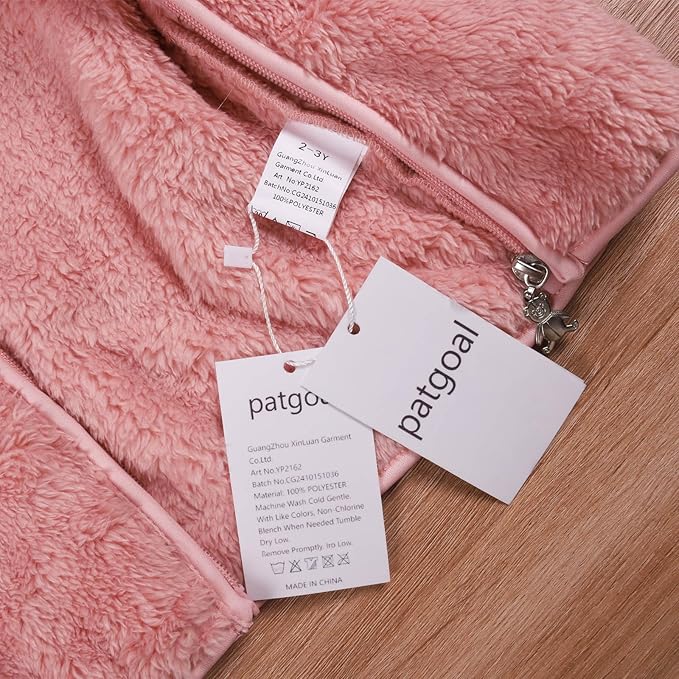 Baby Boys Girls Fleece Jackets Zip Up Hoodies Cute Bear Coats Fall Winter Fuzzy Jacket Newborn Boys Girls Outwear