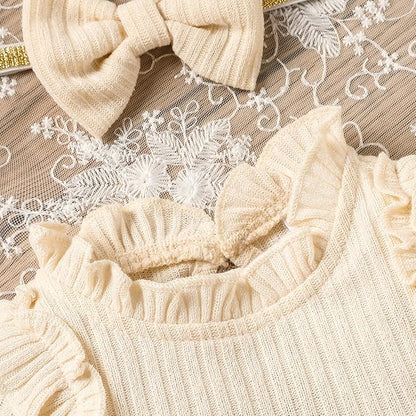 GRNSHTS Newborn Baby Girl Clothes Ruffle Rompers Toddler Fall Outfits for Girls Set Little Girl Fall Winter Clothing