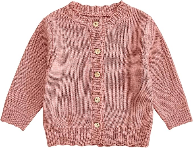 Baby Girl Cardigan Sweater Long Sleeve Button Up Knit Sweatshirt Jacket Toddler Baby Girl Fall Outfits