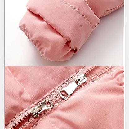 Kids 2 Piece Snowsuit Sets Girls Boys Winter Cute Hooded Puffer Jacket Snow Pants Snowboard Skiing Sets Insulated