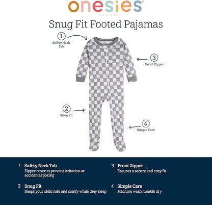 Onesies Brand baby-girls 4-pack Sleep 'N Play Footies Multi Pack