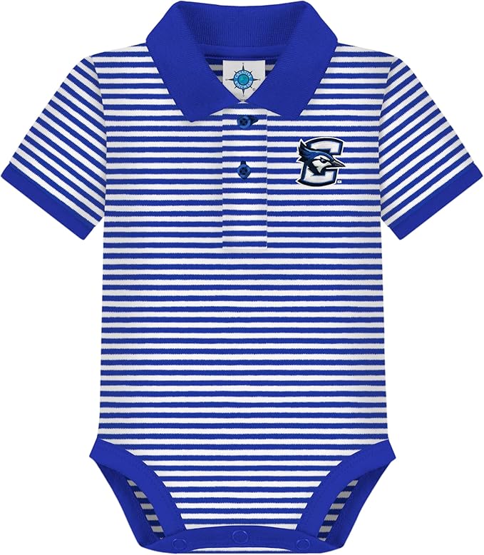 Creative Knitwear College Baby Striped Polo Bodysuit - Team Logo, Multiple Colors, for Boys & Girls (0-12 Months)