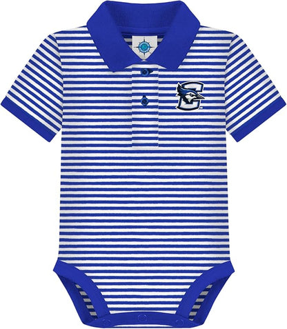 Creative Knitwear College Baby Striped Polo Bodysuit - Team Logo, Multiple Colors, for Boys & Girls (0-12 Months)