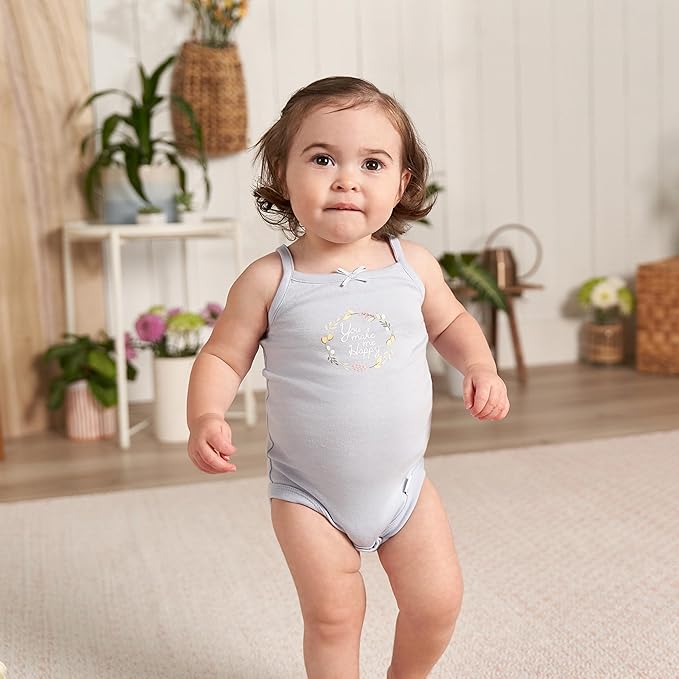 Gerber Baby Girls Multi-Pack Sleeveless Onesies Bodysuit