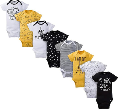 Gerber unisex-baby 8-pack Short Sleeve Onesies Bodysuits