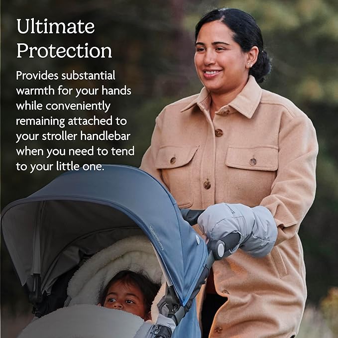 UPPAbaby CozyHandmuff - Easily Attaches to Stroller Handlebars - Ultra-Plush, Weather-Proof Hand Protection - Jake (Charcoal)