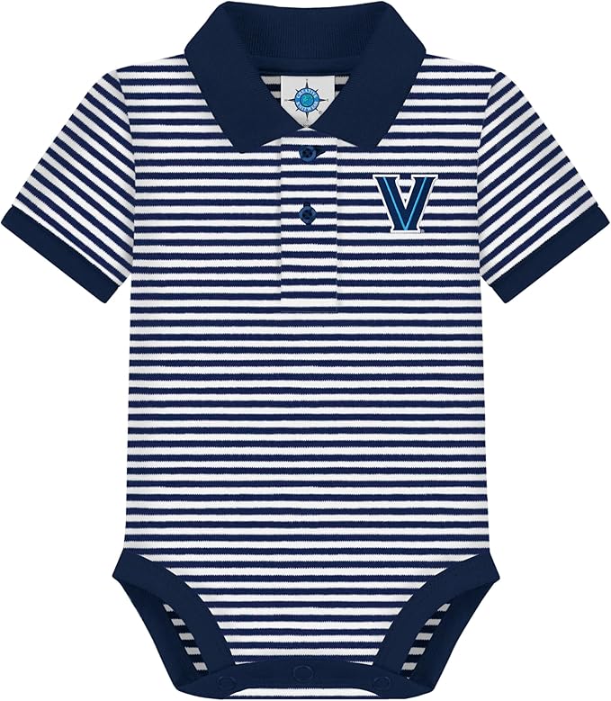 Creative Knitwear College Baby Striped Polo Bodysuit - Team Logo, Multiple Colors, for Boys & Girls (0-12 Months)