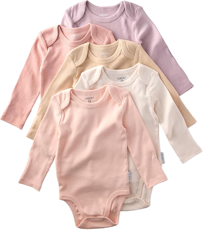 Blake 5-Pack Long Sleeve Bodysuits 100% Organic Cotton Baby Boys & Girls
